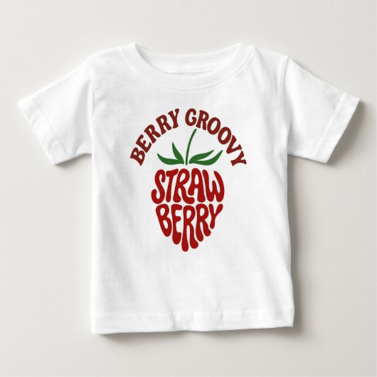 Groovy Strawberry Retro 70er Vibes Baby T-shirt (Vorderseite)