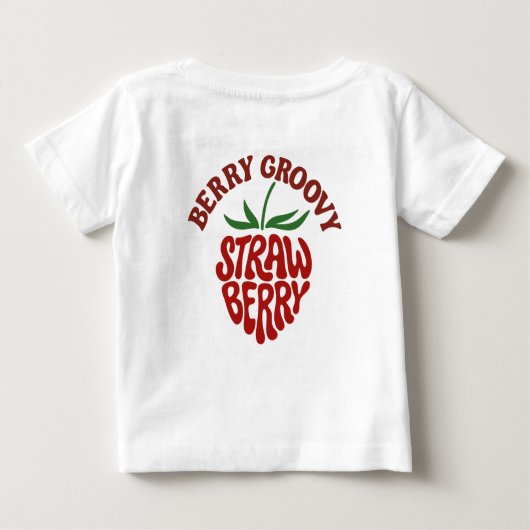 Groovy Strawberry Retro 70er Vibes Baby T-shirt (Rückseite)