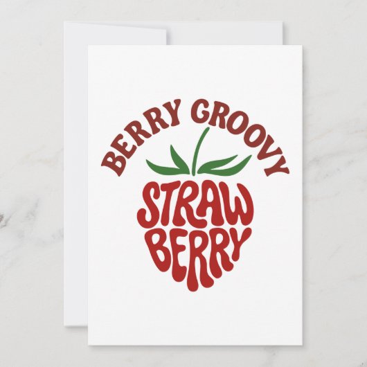 Groovy Strawberry Retro 70er Vibes Einladung (Vorderseite)