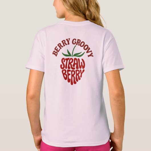 Groovy Strawberry Retro 70er Vibes T-Shirt (Rückseite)