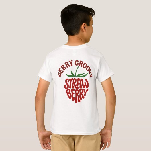 Groovy Strawberry Retro 70er Vibes T-Shirt (Schwarz voll)