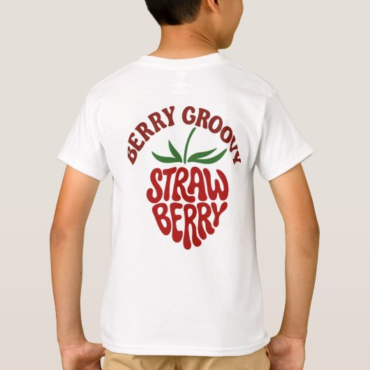 Groovy Strawberry Retro 70er Vibes T-Shirt (Rückseite)