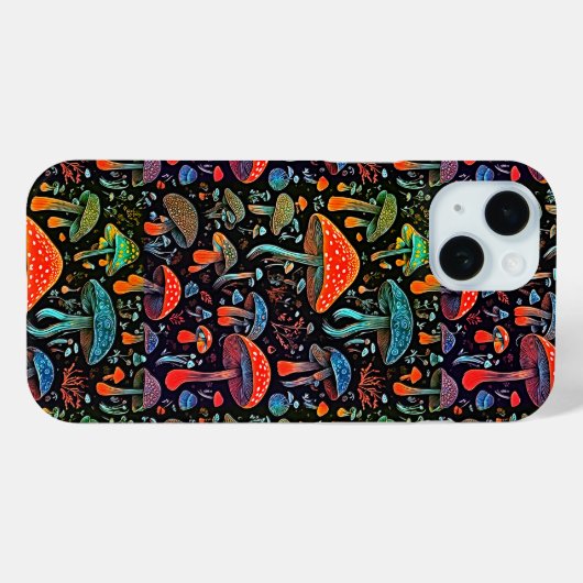 Groovy Style - Lebhafte biolumineszierende Pilze Case-Mate iPhone Hülle (Rückseite (Horizontal))