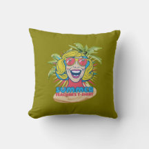 Groovy Summer Teacher Vibes Throw Kissen