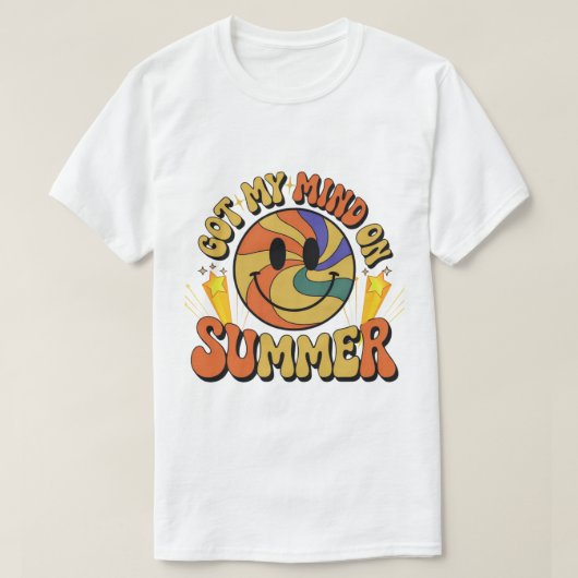 Groovy Summer Vibes Smiley T-Shirt (Design vorne)