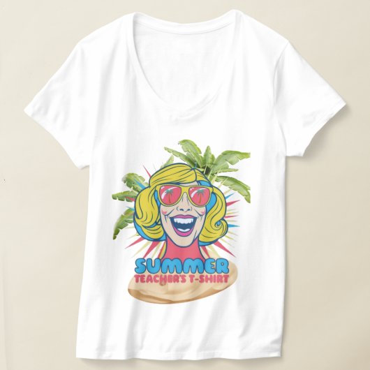 Groovy Summer Vibes Smiley T-Shirt für Lehrer (Ablage )