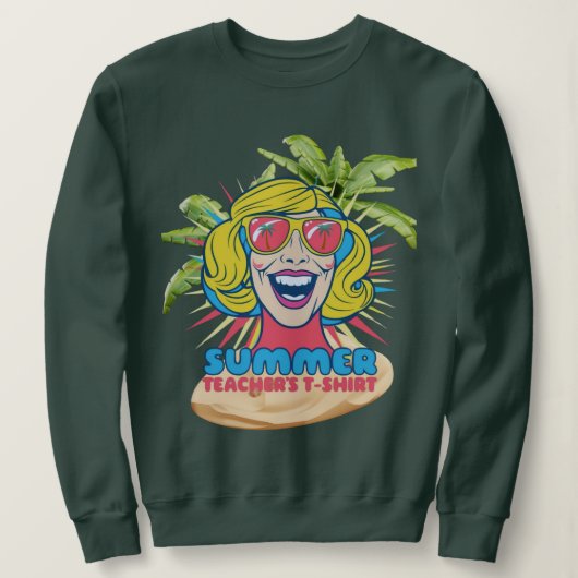 Groovy Summer Vibes Smiley T-Shirt für Lehrer Sweatshirt (Design vorne)