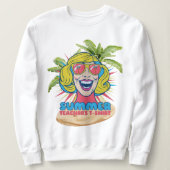 Groovy Summer Vibes Smiley T-Shirt für Lehrer Sweatshirt (Design vorne)