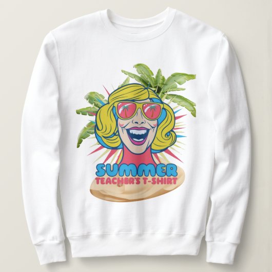 Groovy Summer Vibes Smiley T-Shirt für Lehrer Sweatshirt (Design vorne)
