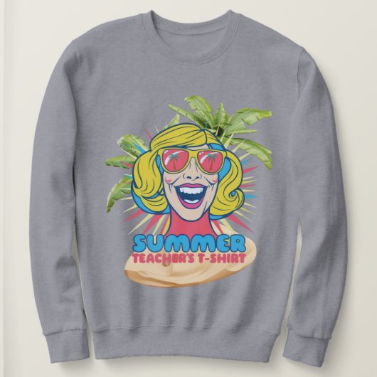 Groovy Summer Vibes Smiley T-Shirt für Lehrer Sweatshirt (Design vorne)