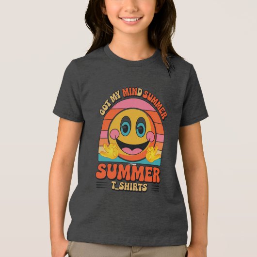 Groovy Summer Vibes Smiley T-Shirt Tri-Blend Shirt (Vorderseite)