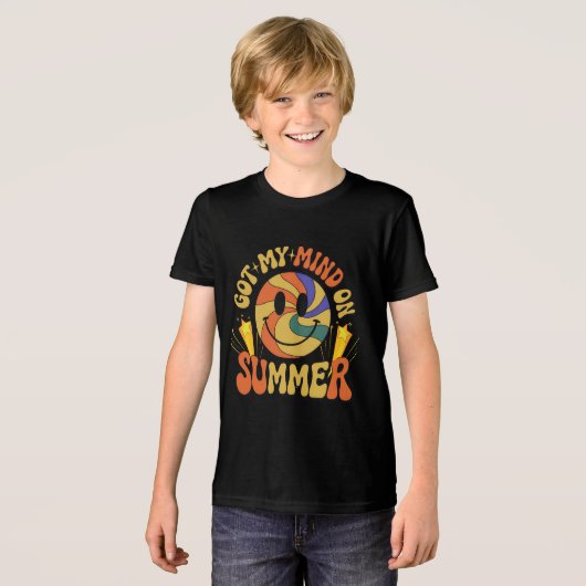 Groovy Summer Vibes Smiley T-Shirt Tri-Blend Shirt (Vorderseite voll)