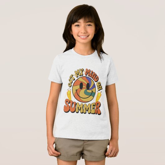 Groovy Summer Vibes Smiley T-Shirt Tri-Blend Shirt (Vorderseite Voll)