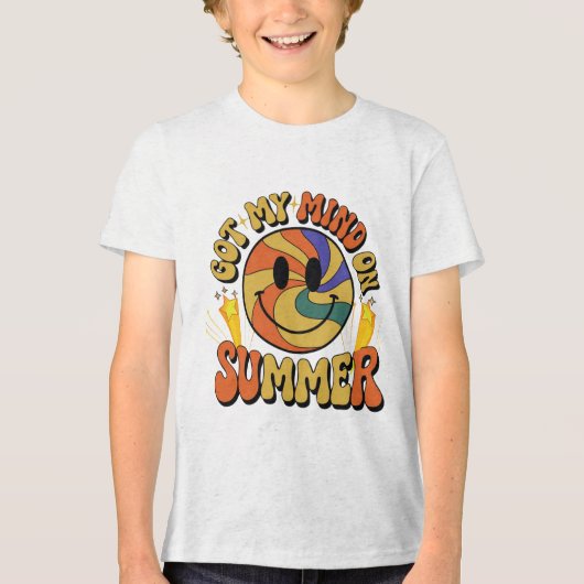Groovy Summer Vibes Smiley T-Shirt Tri-Blend Shirt (Vorderseite)