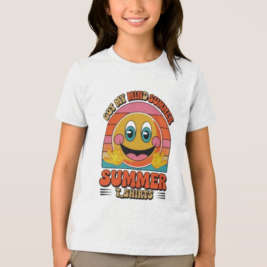 Groovy Summer Vibes Smiley T-Shirt Tri-Blend Shirt (Vorderseite)