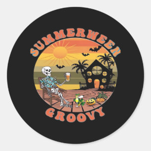 Groovy Summerween für erfrischende Wärme Classic Runder Aufkleber