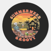 Groovy Summerween für erfrischende Wärme Classic Runder Aufkleber (Vorderseite)