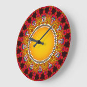 Groovy Sun Red Orange Yellow Energy Große Wanduhr (Winkel)