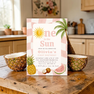 Groovy Sun & Tropics Erste Geburtstagsfeier Einladung