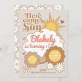 Groovy Sunshine Einladung zum Geburtstag (Vorne/Hinten)