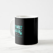 Groovy Support Squad Aquamarin Ribbon Ovarialkarzi Kaffeetasse (Vorderseite Links)