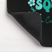 Groovy Support Squad Aquamarin Ribbon Ovarialkarzi Mousepad (Ecke)