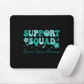 Groovy Support Squad Aquamarin Ribbon Ovarialkarzi Mousepad (Mit Mouse)