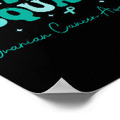 Groovy Support Squad Aquamarin Ribbon Ovarialkarzi Poster (Ecke)