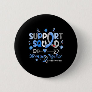 Groovy Support Squad Blue Ribbon Diabetes Awarenes Button