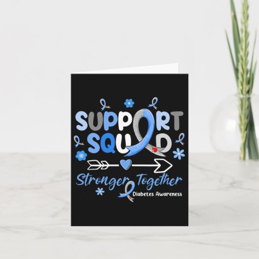 Groovy Support Squad Blue Ribbon Diabetes Awarenes Karte (Vorderseite)