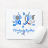 Groovy Support Squad Blue Ribbon Diabetes Awarenes Mousepad (Mit Mouse)