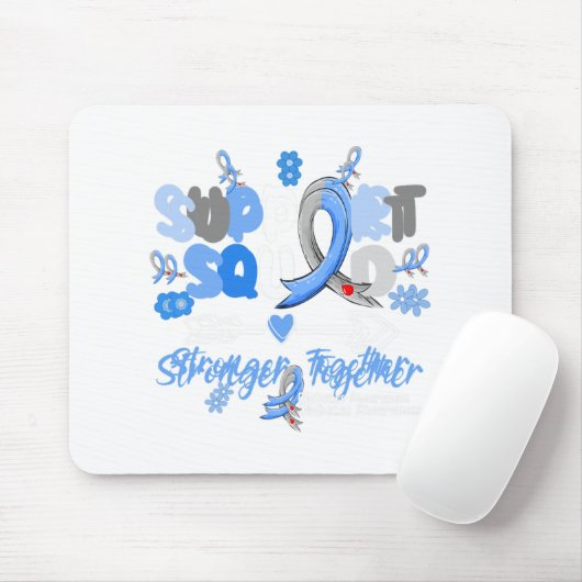 Groovy Support Squad Blue Ribbon Diabetes Awarenes Mousepad (Mit Mouse)