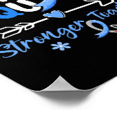 Groovy Support Squad Blue Ribbon Diabetes Awarenes Poster (Ecke)