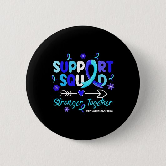 Groovy Support Squad Blue Ribbon Hydrocephalus Awa Button (Vorderseite)