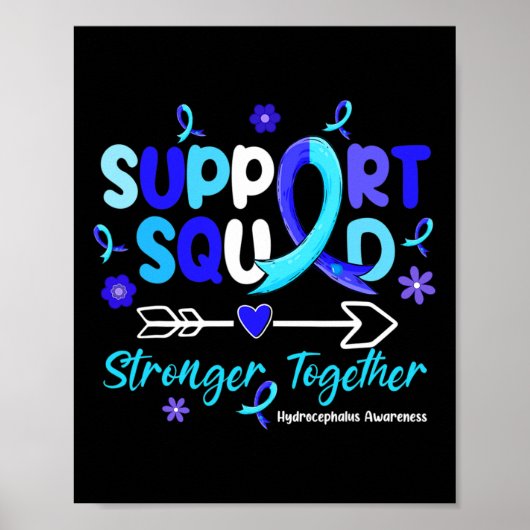 Groovy Support Squad Blue Ribbon Hydrocephalus Awa Poster (Vorne)