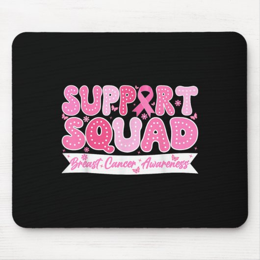Groovy Support Squad Breast Cancer Awareness Pink Mousepad (Vorne)