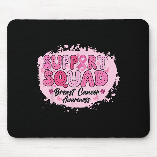 Groovy Support Squad Breast Cancer Awareness Pink Mousepad (Vorne)