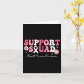 Groovy Support Squad Brustkrebs Bewusstsein weiß Karte (Gelbe Blume)