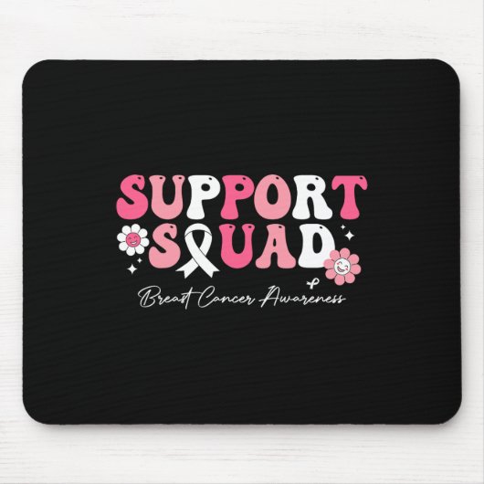 Groovy Support Squad Brustkrebs Bewusstsein weiß Mousepad (Vorne)