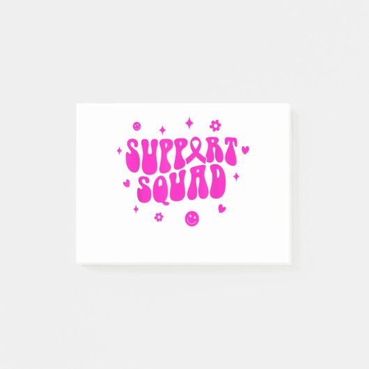Groovy Support Squad Brustkrebs Bewusstsein, wir Post-it Klebezettel (Vorderseite)