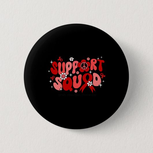 Groovy Support Squad Gehirnaneurysm-Awareness-Gesc Button (Vorderseite)