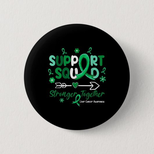 Groovy Support Squad Green Ribbon Liver Cancer Awa Button (Vorderseite)