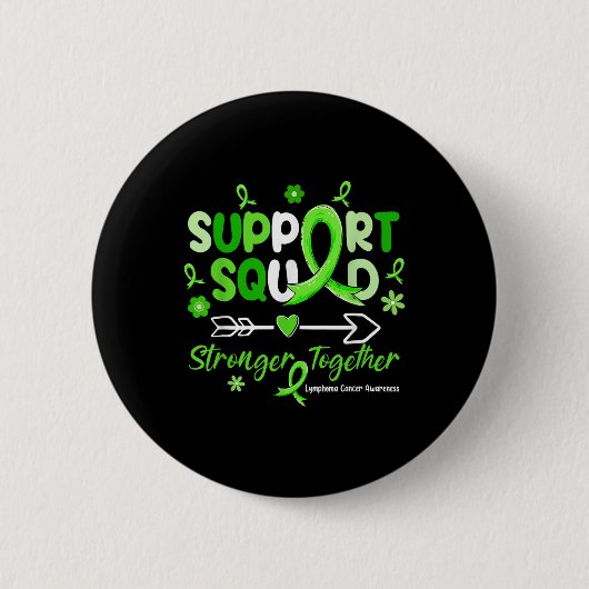 Groovy Support Squad Green Ribbon Lymphoma Cancer Button (Vorderseite)