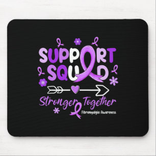 Groovy Support Squad Lila Ribbon Fibromyalgia Aw Mousepad
