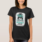 Groovy Support Squad Messy Bun Addiction Recovery T-Shirt (Vorderseite)