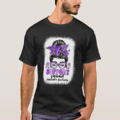 Groovy Support Squad Messy Bun Alzheimer's Awarene T-Shirt (Vorderseite)