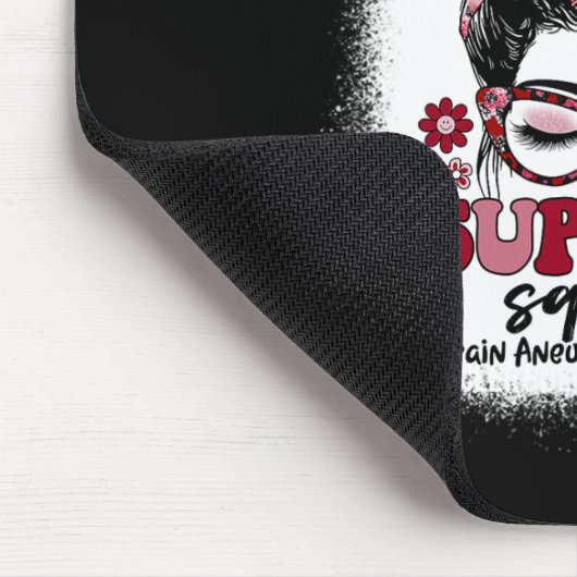 Groovy Support Squad Messy Bun Brain Aneurysm Mousepad (Ecke)