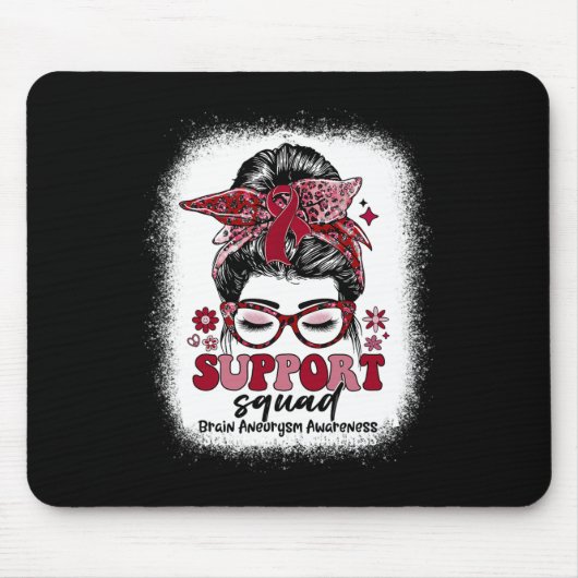 Groovy Support Squad Messy Bun Brain Aneurysm Mousepad (Vorne)