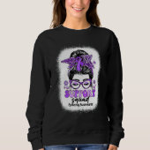 Groovy Support Squad Messy Bun Epilepsy Awareness Sweatshirt (Vorderseite)