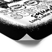 Groovy Support Squad Messy Bun Lung Cancer Awarene Poster (Ecke)